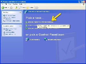 Windows XP internet connection setup